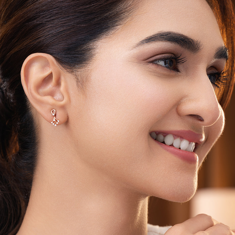 Frozen Flare Diamond Earrings