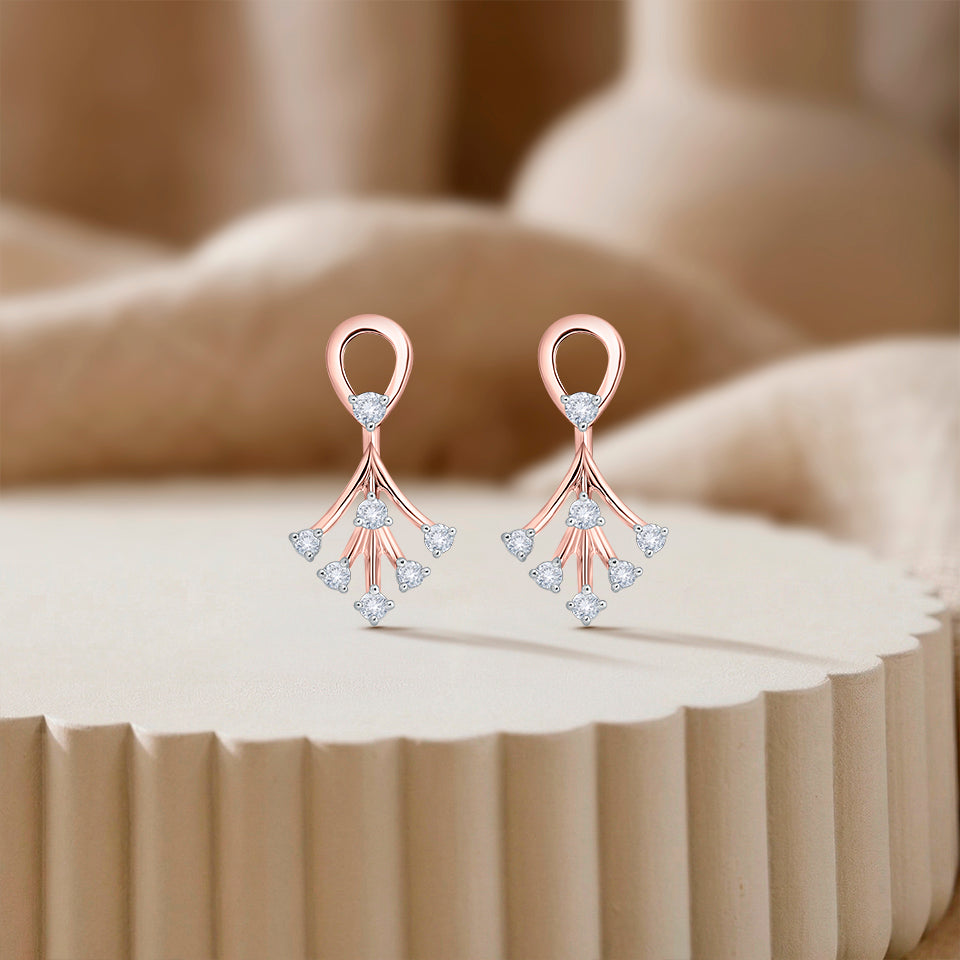 Frozen Flare Diamond Earrings