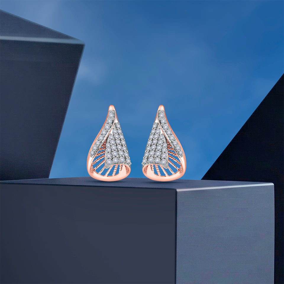 Raindrop Lattice Diamond Earrings