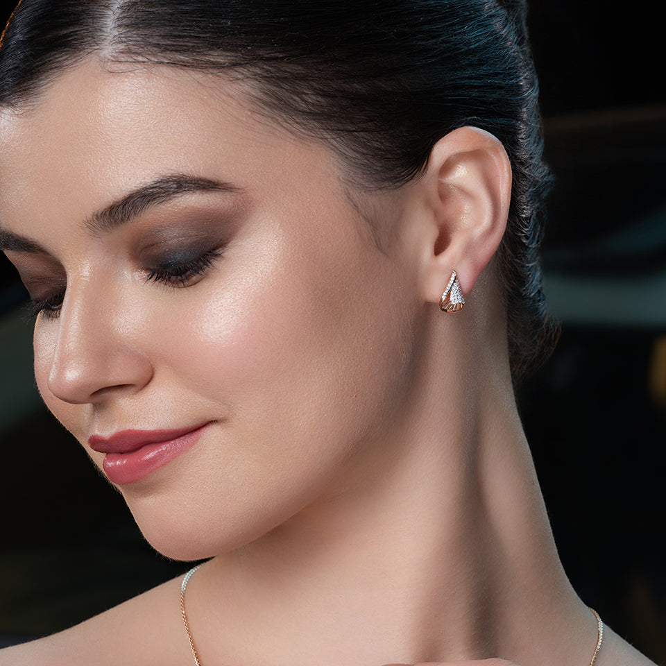Raindrop Lattice Diamond Earrings