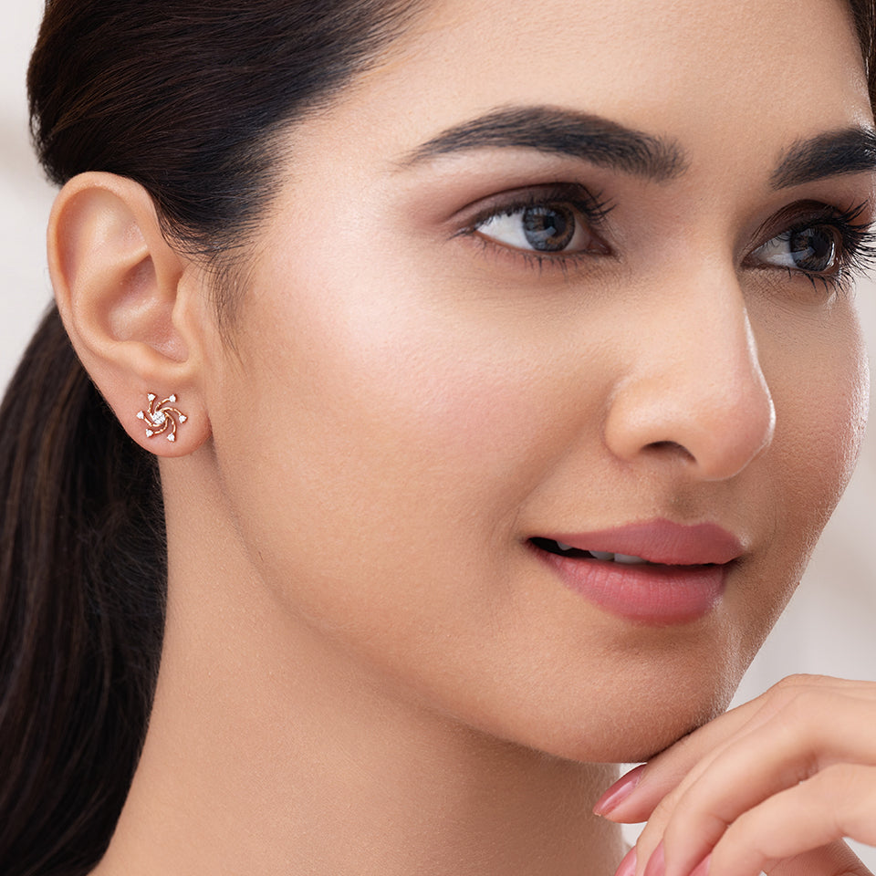 Stunnning Snowflake Diamond Earrings