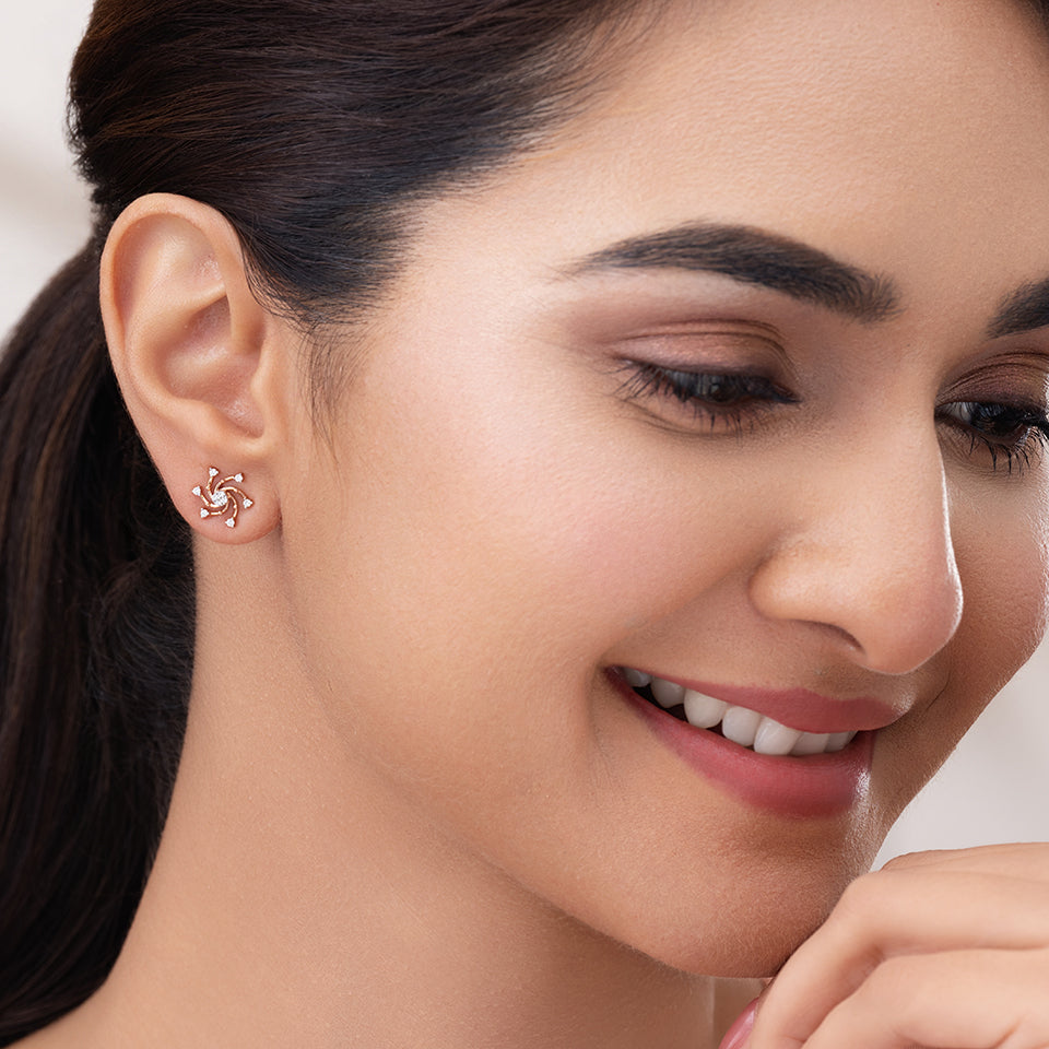 Stunnning Snowflake Diamond Earrings