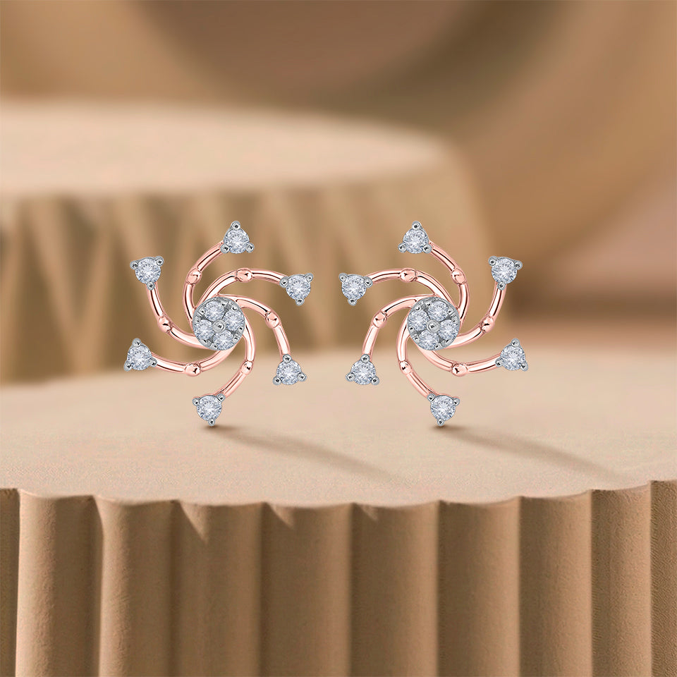Stunnning Snowflake Diamond Earrings