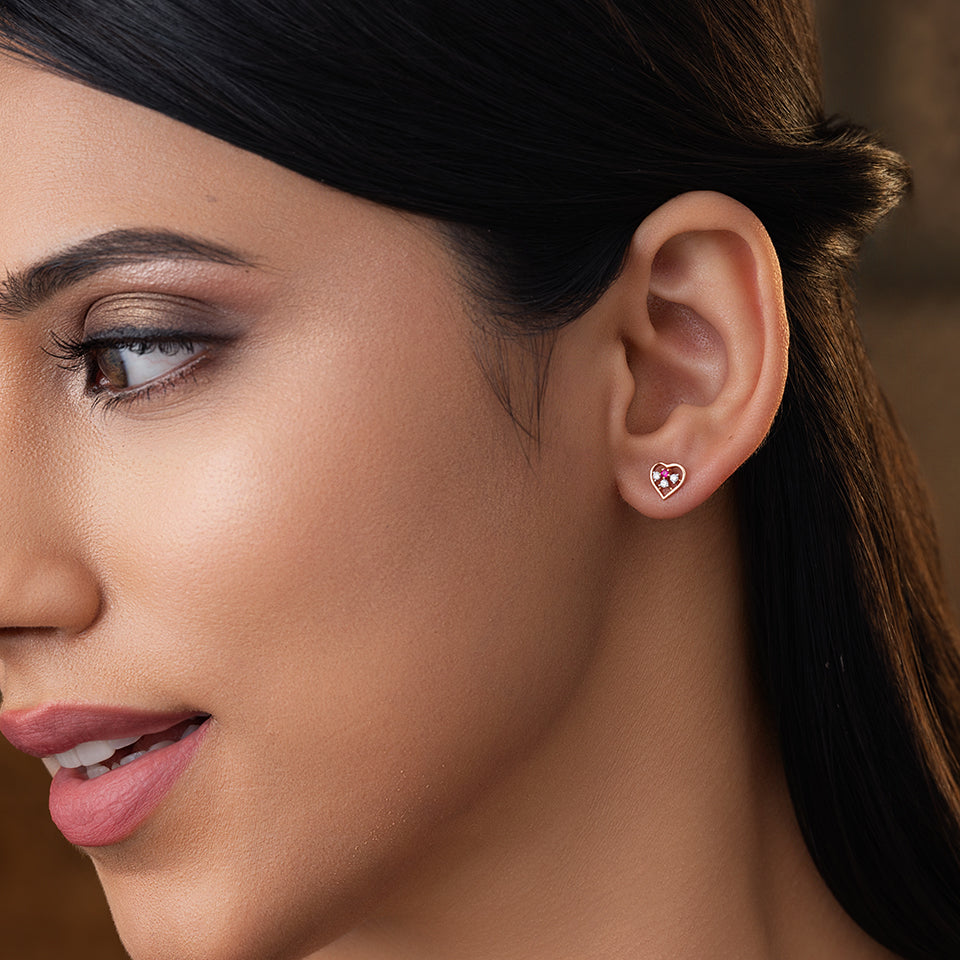 Crystal Heart Diamond Earrings