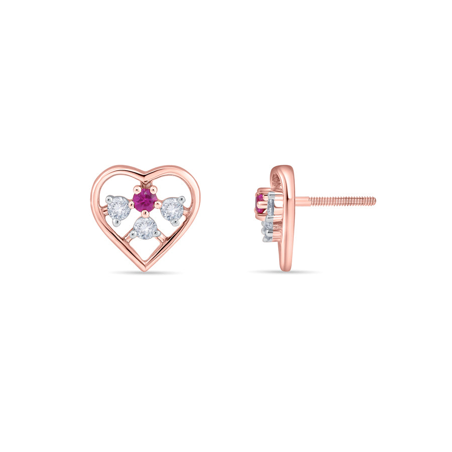 Crystal Heart Diamond Earrings