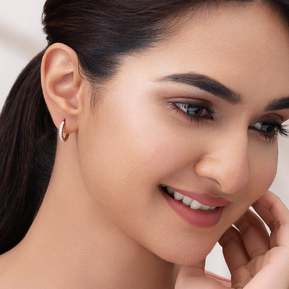 Classic Hoop Diamond Earrings