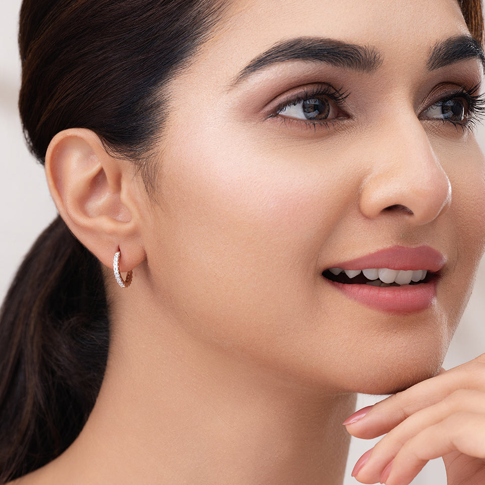 Classic Hoop Diamond Earrings