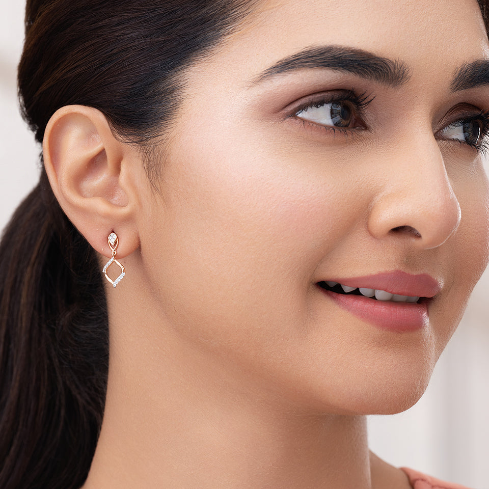 Petal Swirl Diamond Earrings