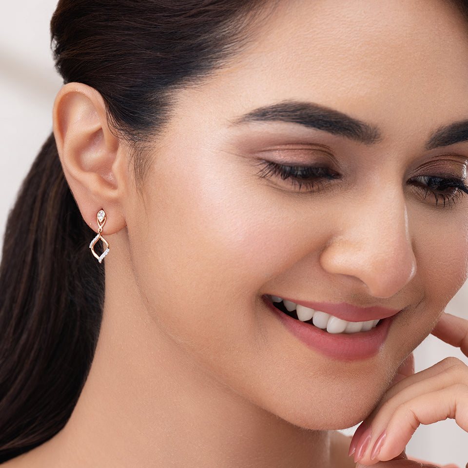 Petal Swirl Diamond Earrings