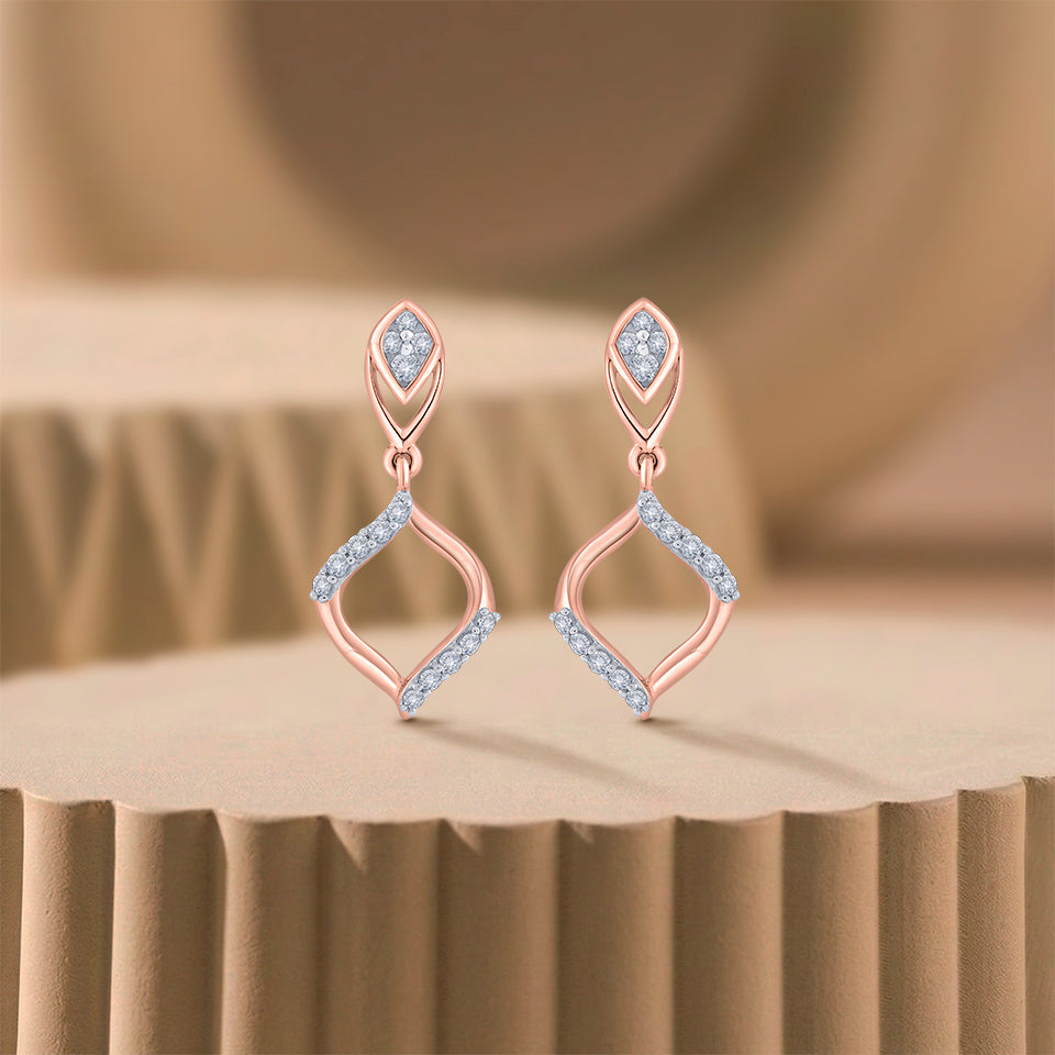 Petal Swirl Diamond Earrings