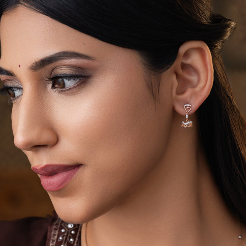 Aesthetic Arc Diamond Earrings