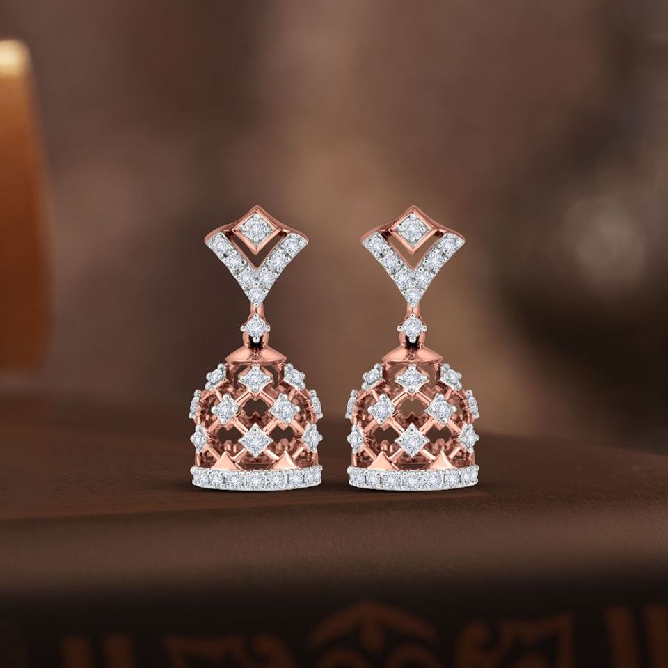 Classic Jhumki Diamond Earrings