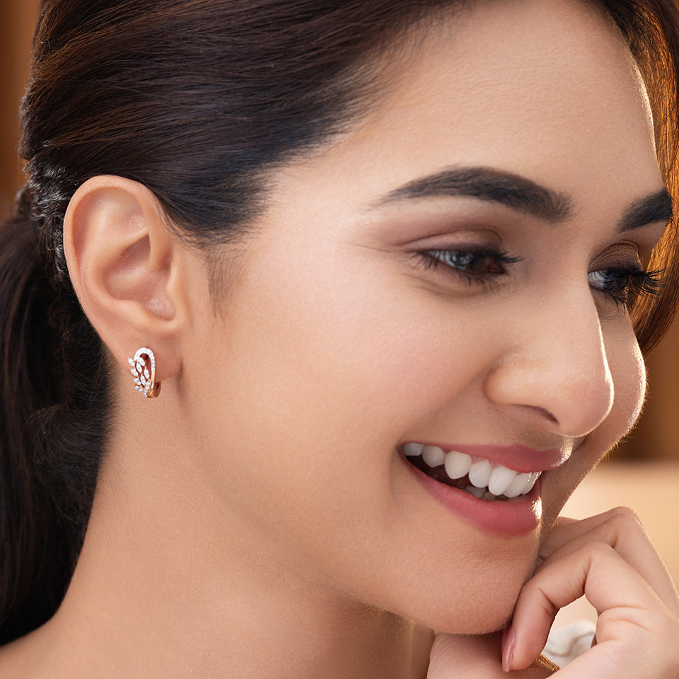 Laurel Leaf Diamond Earrings