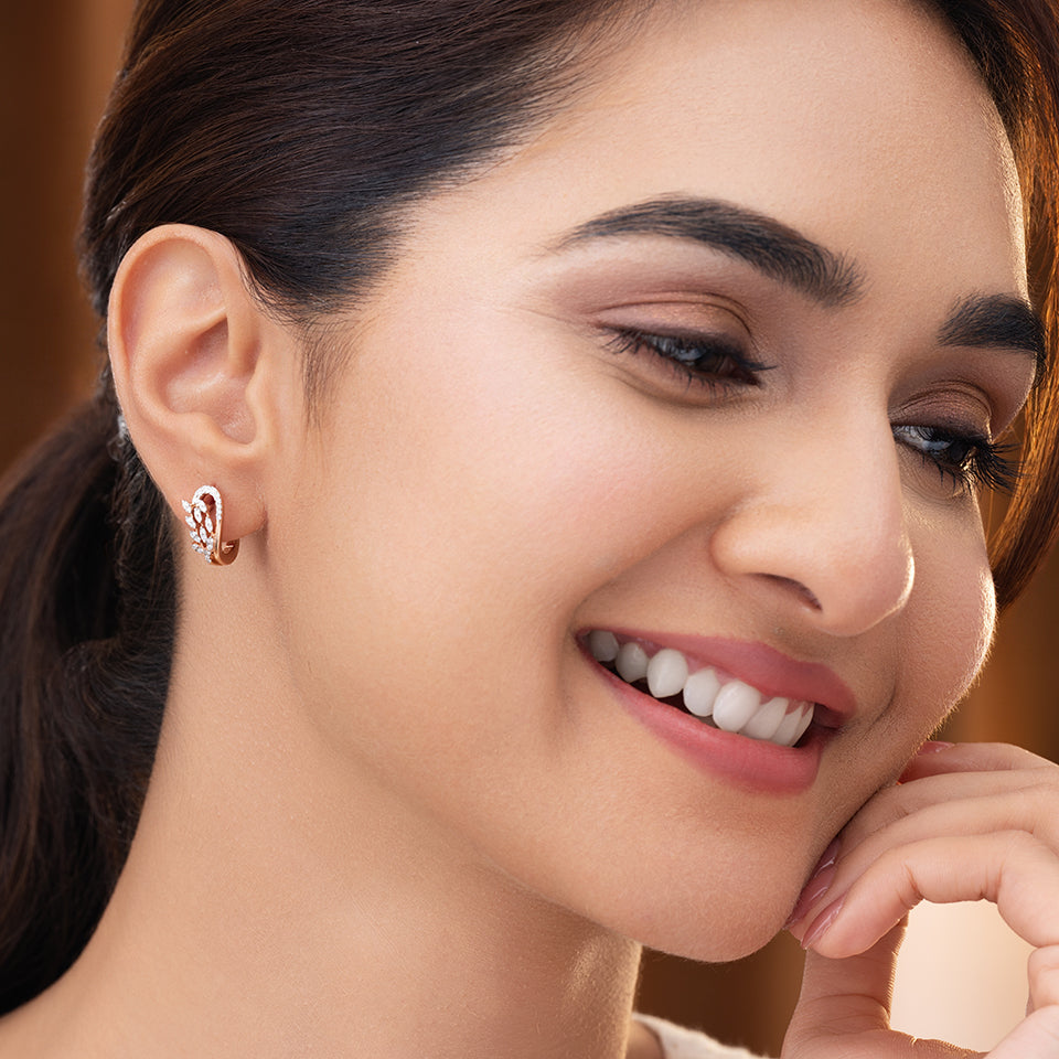Laurel Leaf Diamond Earrings