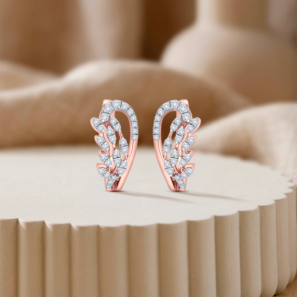 Laurel Leaf Diamond Earrings