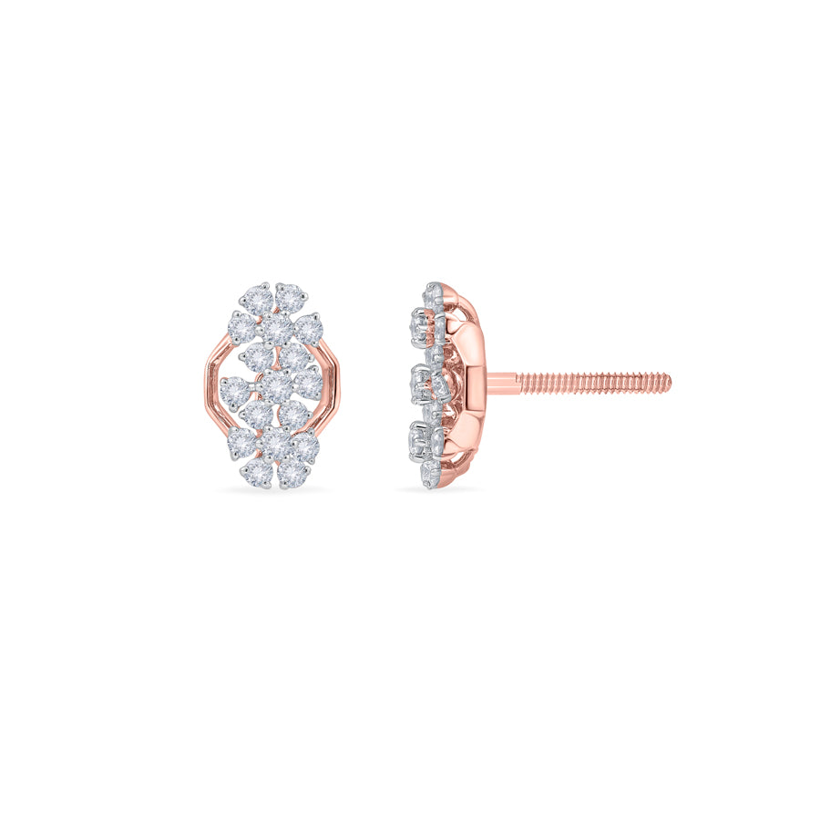 Geometric Bloom Diamond Earrings
