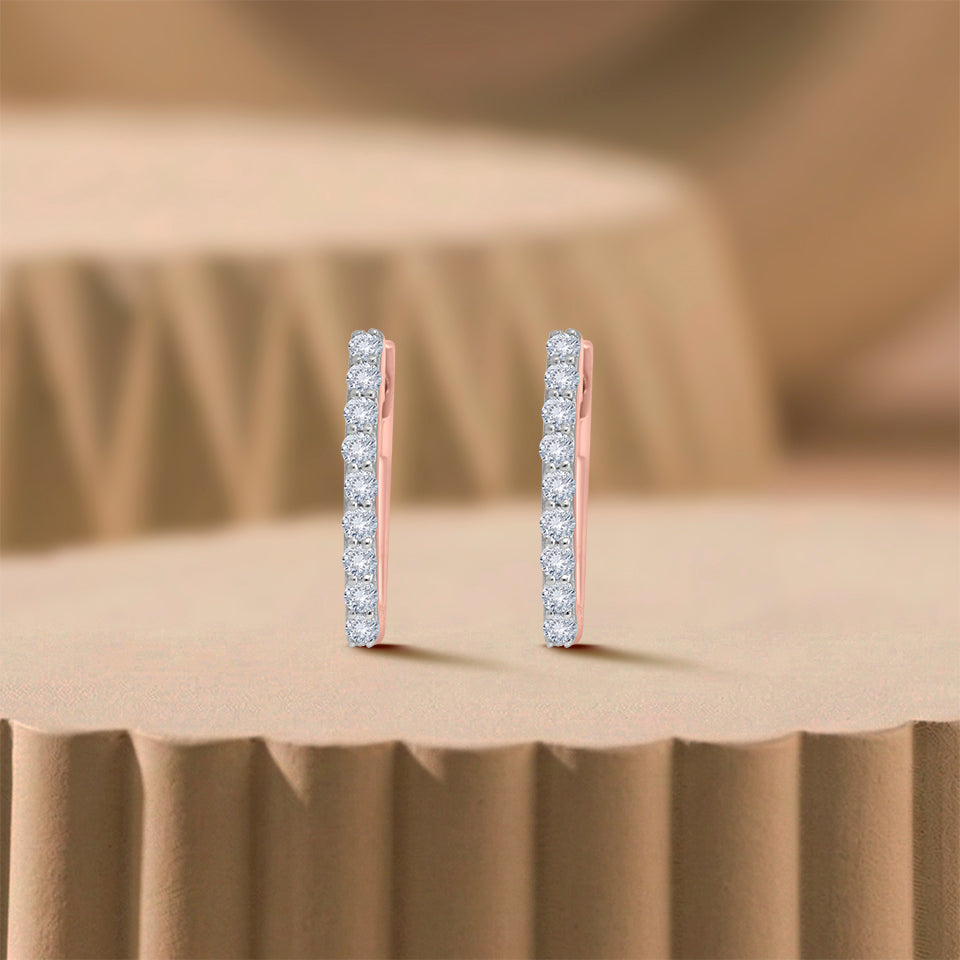 Square Hoop Diamond Earrings