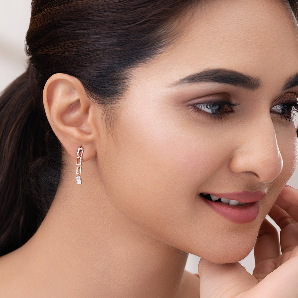 Luminous Link Diamond Earrings