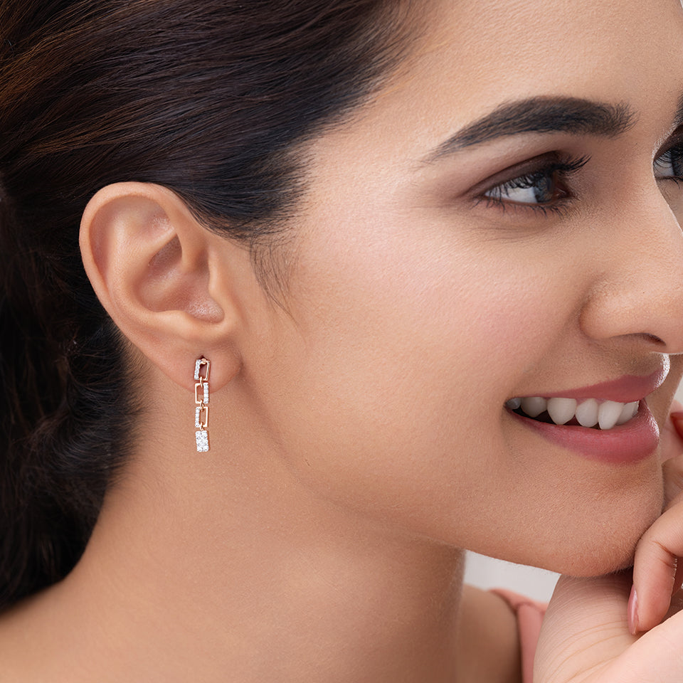 Luminous Link Diamond Earrings