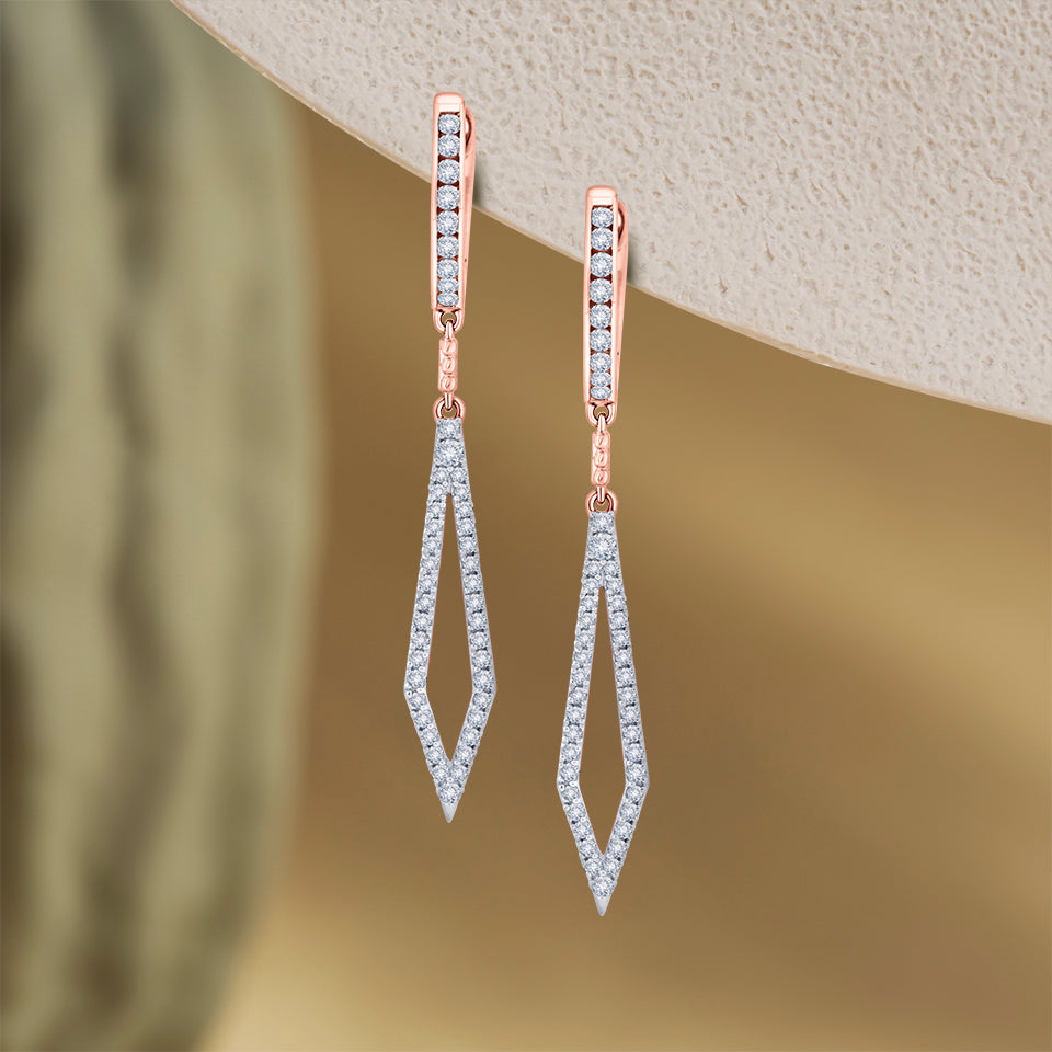 Shining Spear Diamond Earrings
