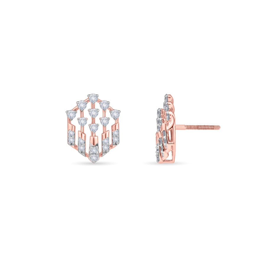 Tiered Prism Diamond Earrings
