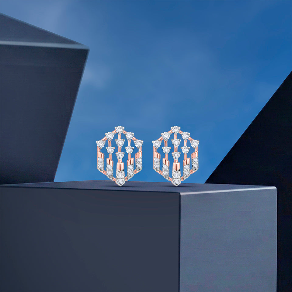 Tiered Prism Diamond Earrings