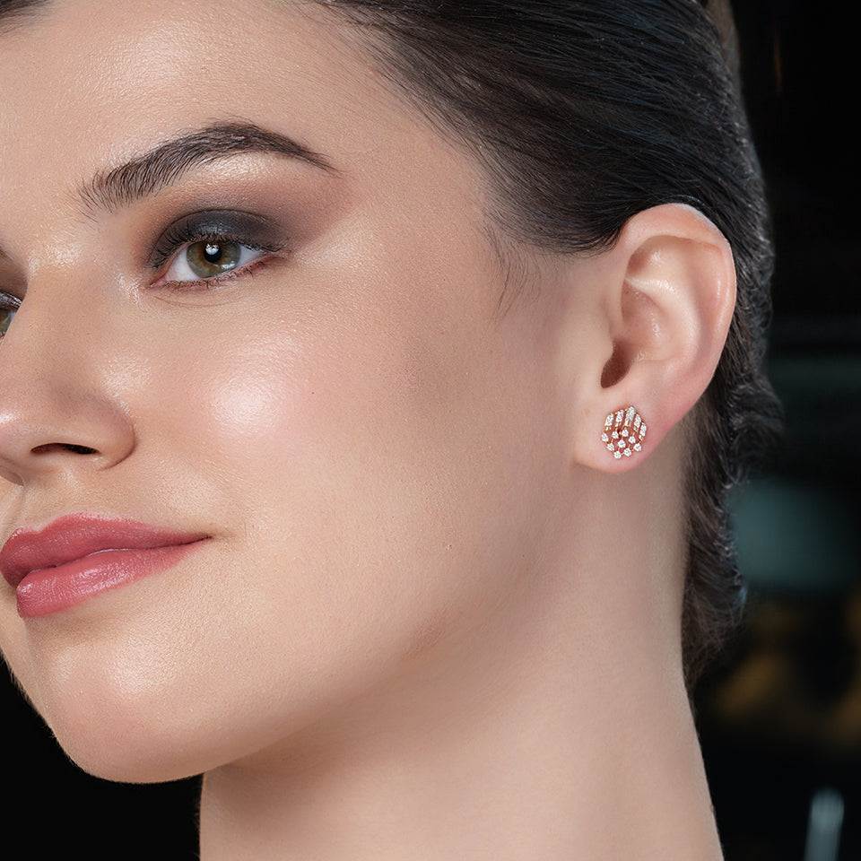Tiered Prism Diamond Earrings