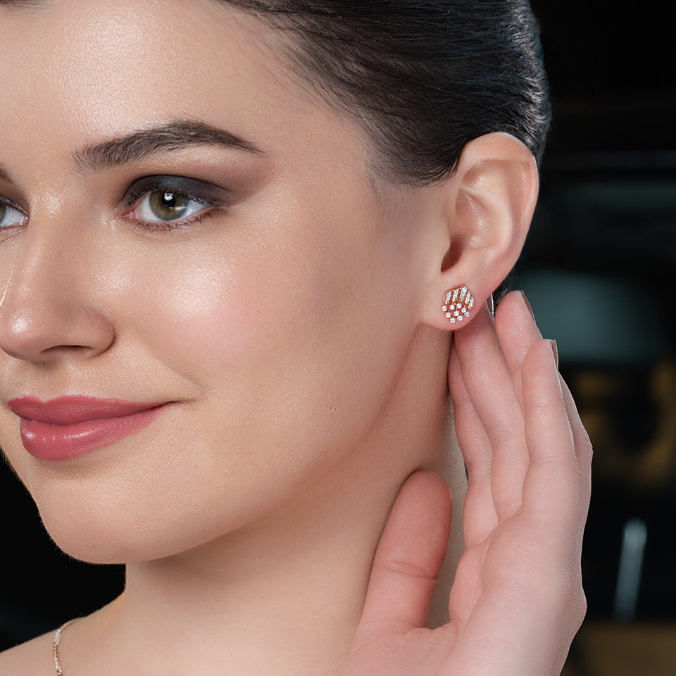 Tiered Prism Diamond Earrings