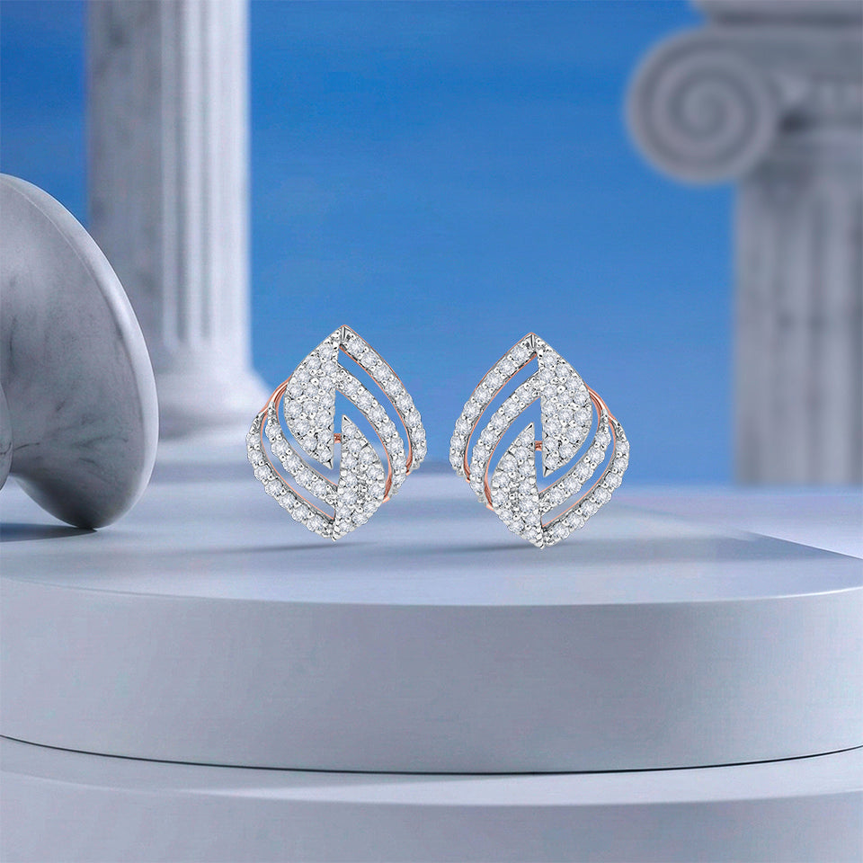 Leaf Core Diamond Earrings