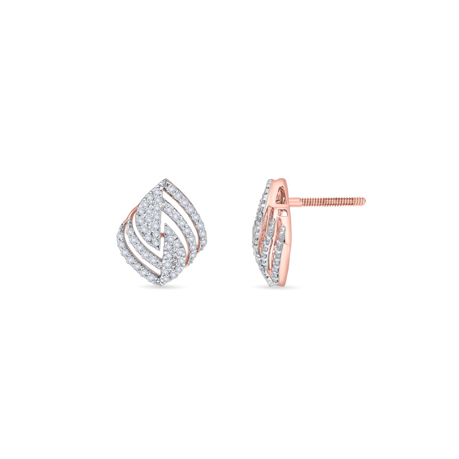 Leaf Core Diamond Earrings