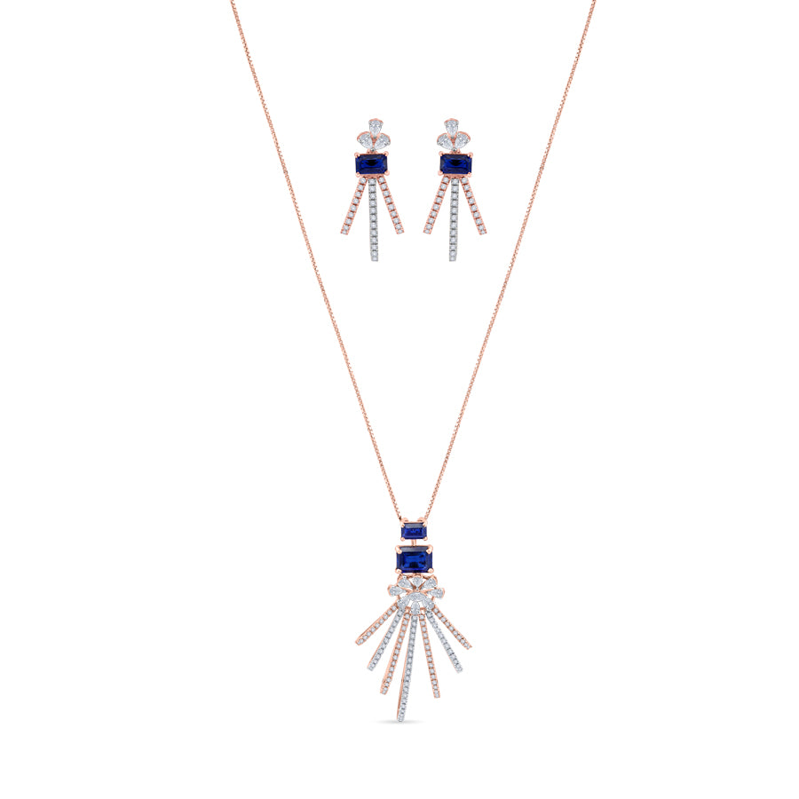 Sapphire Radiance Diamond Necklace Set