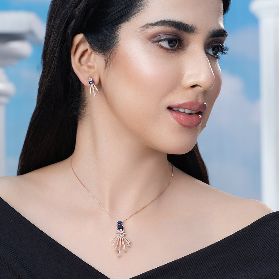 Sapphire Radiance Diamond Necklace Set