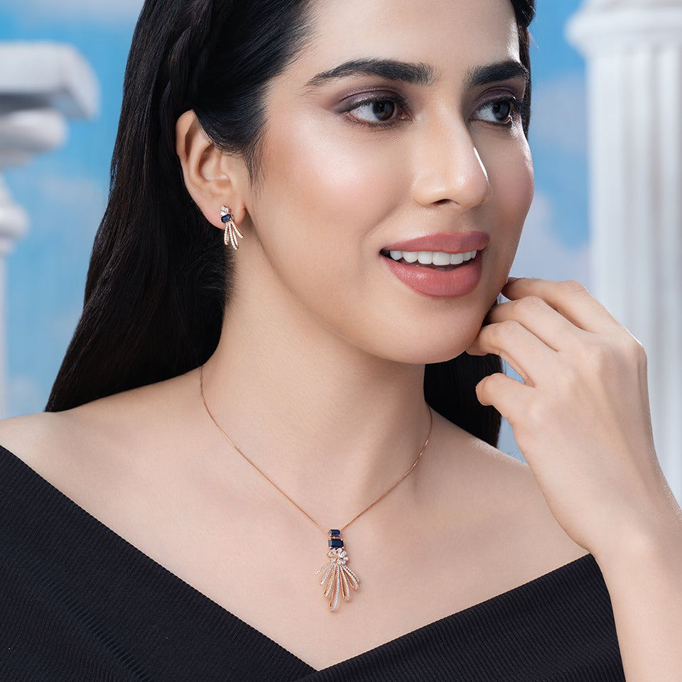 Sapphire Radiance Diamond Necklace Set