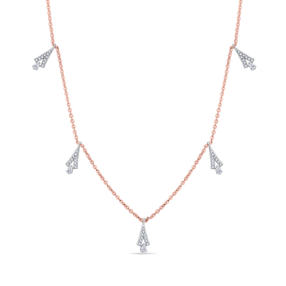 Ravishing Rhombus Motifs Diamond Necklace