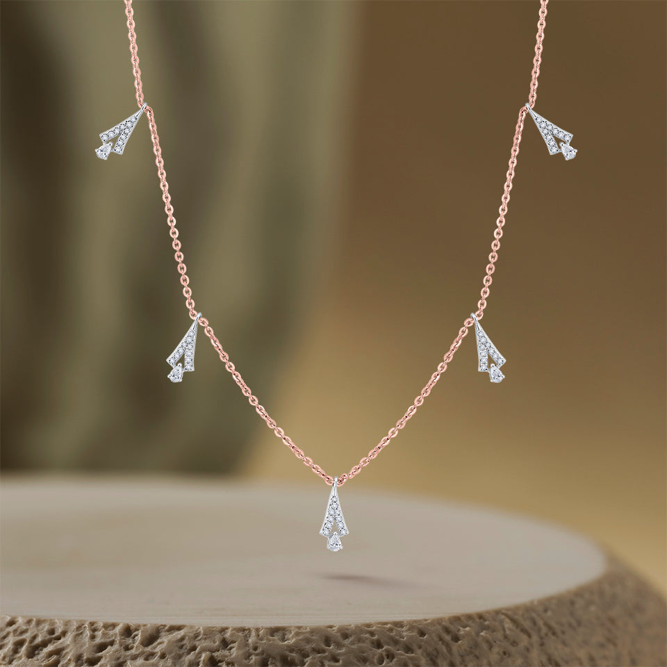 Ravishing Rhombus Motifs Diamond Necklace