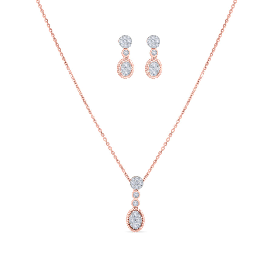 Regal Ovals Diamond Necklace Set