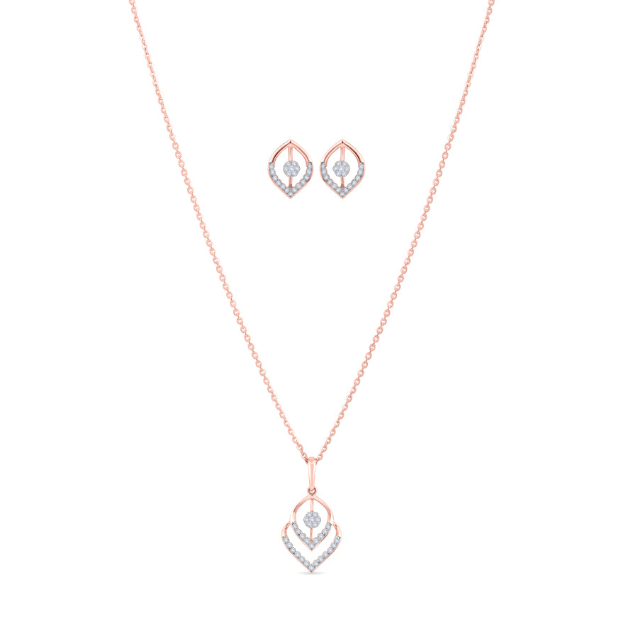 Dewdrop Marquise Diamond Necklace Set