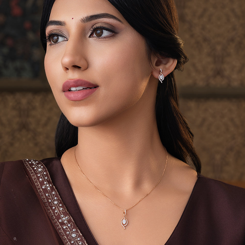 Radiant Infinity Diamond Necklace Set