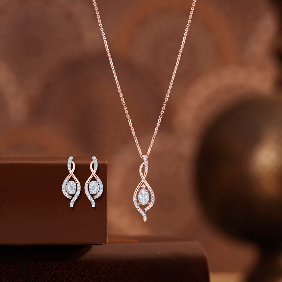 Radiant Infinity Diamond Necklace Set