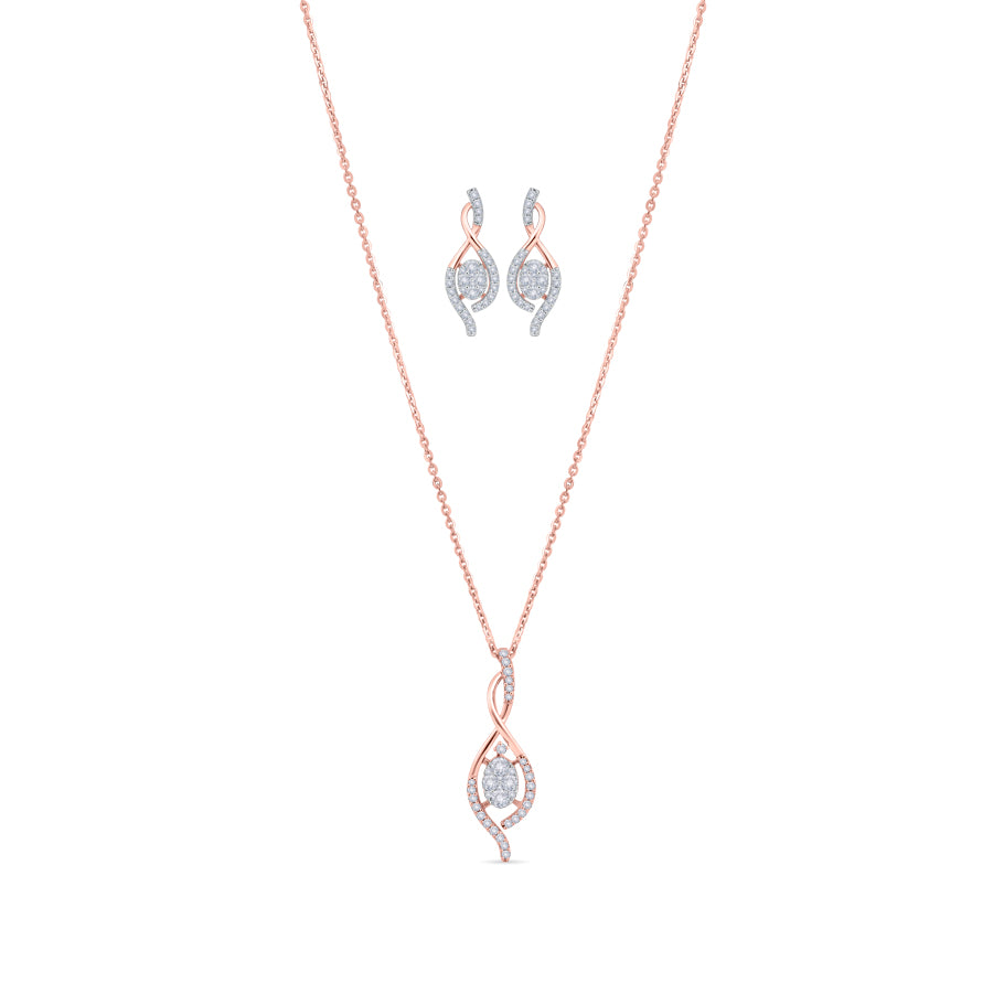 Radiant Infinity Diamond Necklace Set
