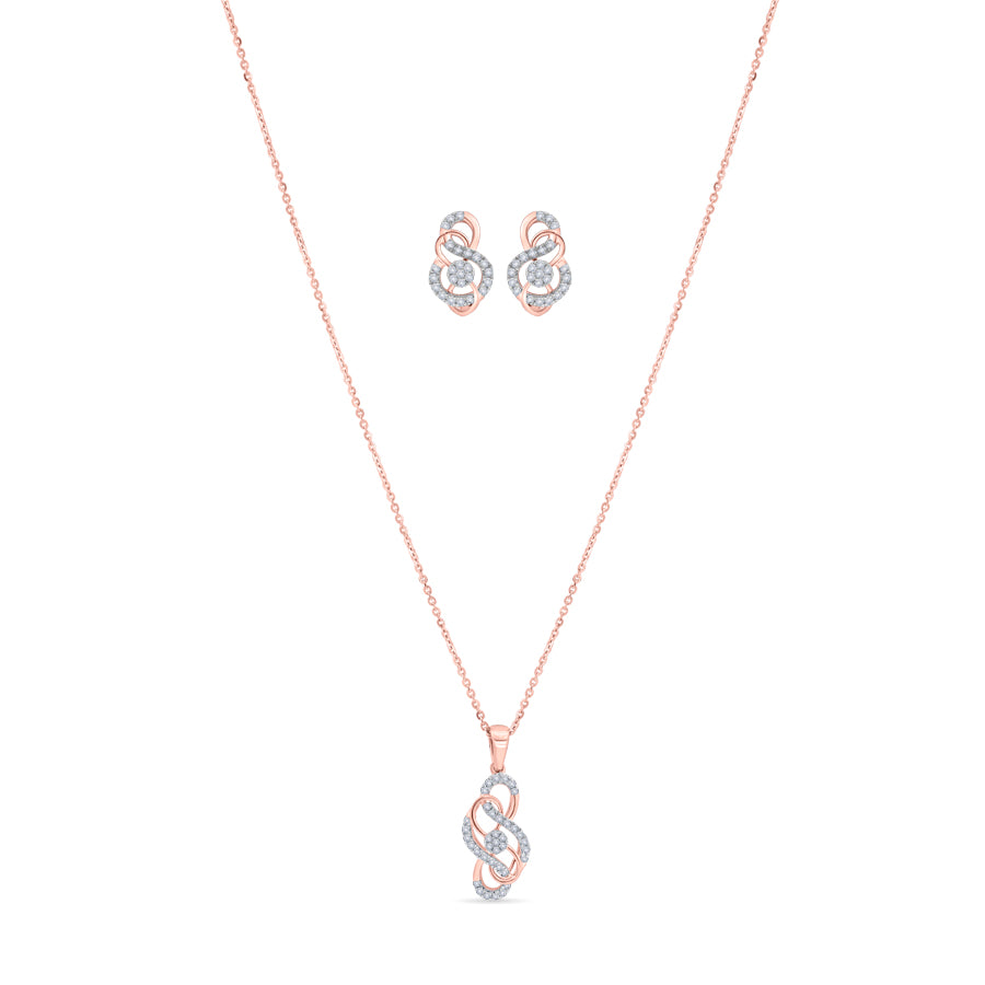 Dual Infinity Diamond Necklace Set