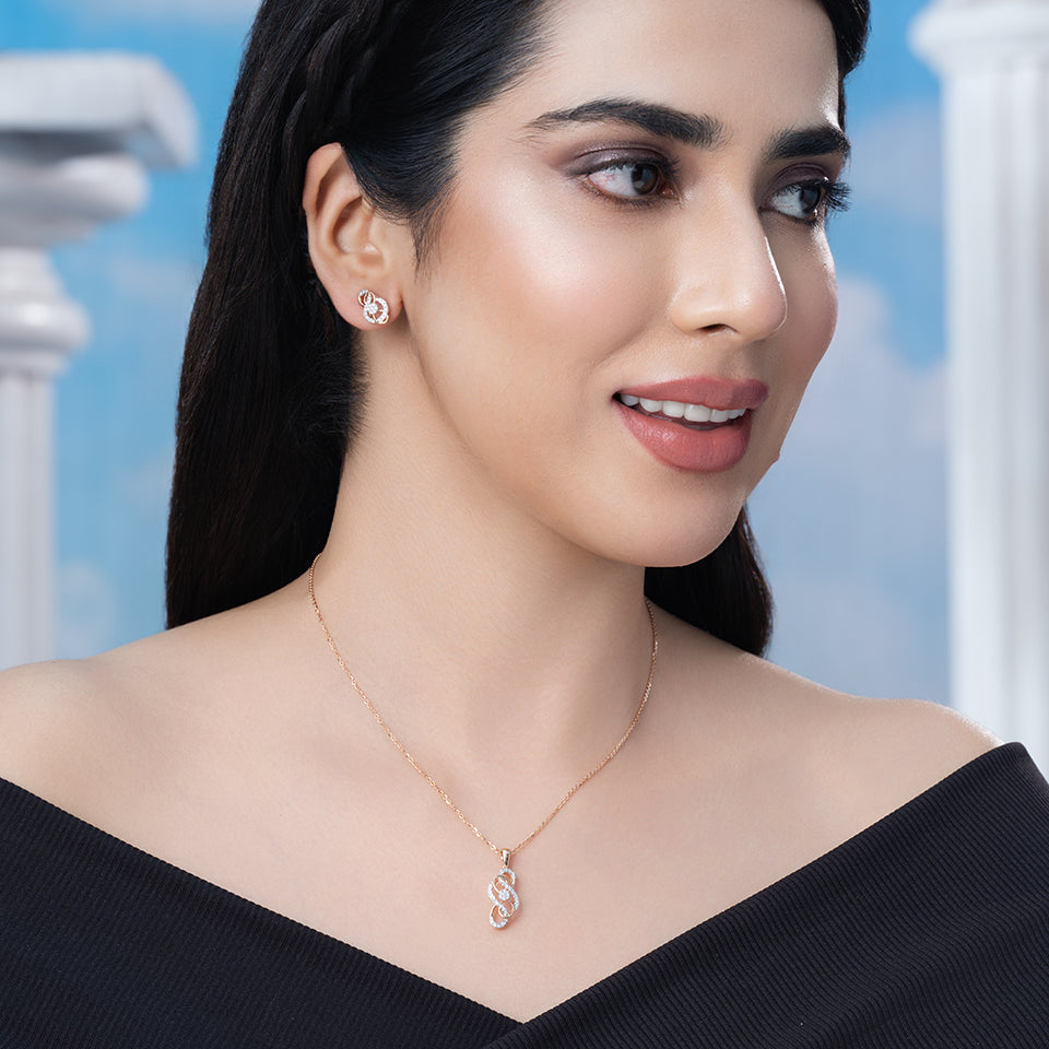 Dual Infinity Diamond Necklace Set