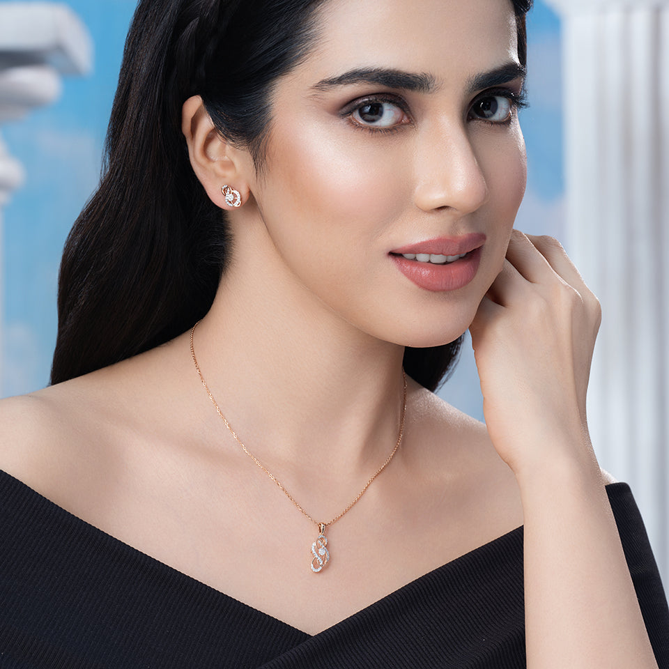 Dual Infinity Diamond Necklace Set