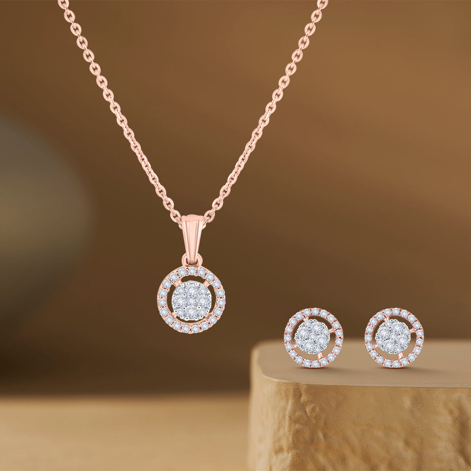 Celestial Orbit Diamond Necklace Set