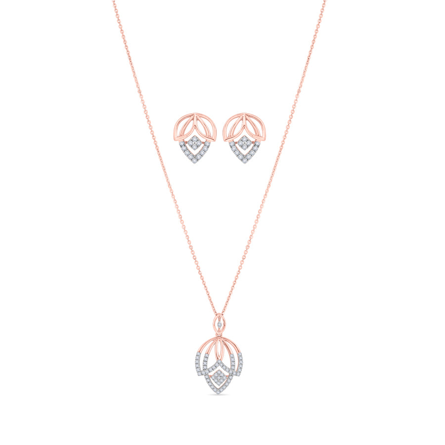Graceful Bloom Diamond Necklace Set