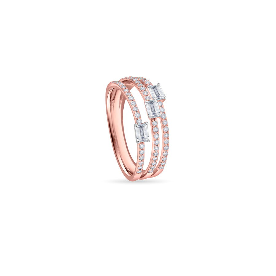 Radiant Triocraft Diamond Finger Ring