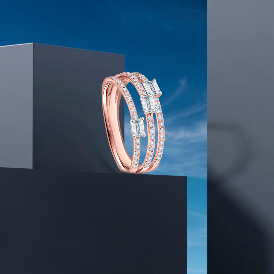 Radiant Triocraft Diamond Finger Ring
