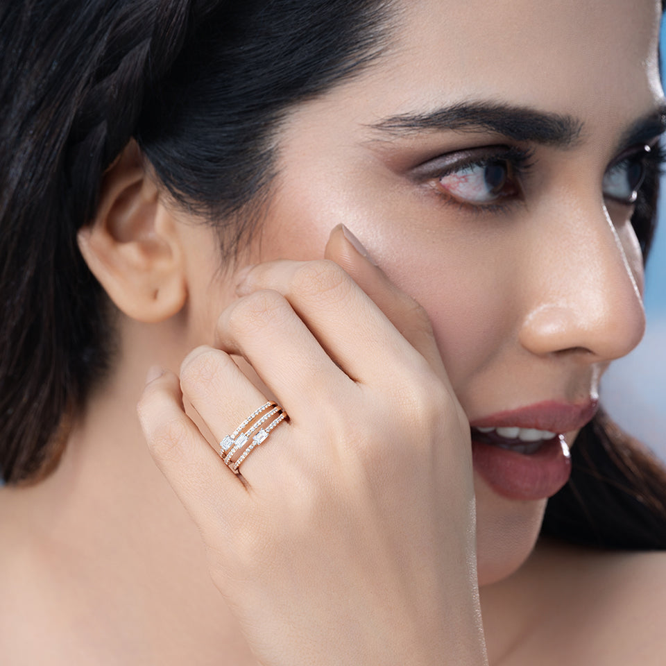 Radiant Triocraft Diamond Finger Ring