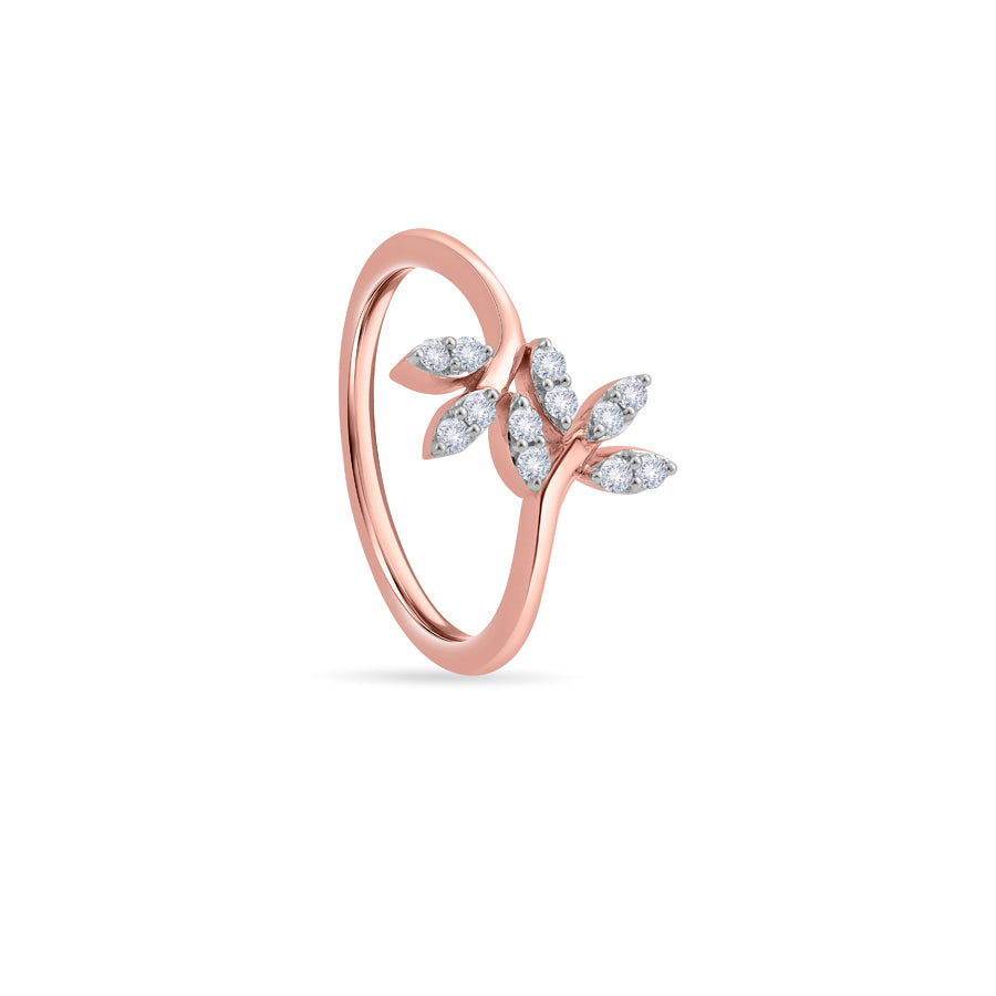 Petal Lattice Diamond Finger Ring
