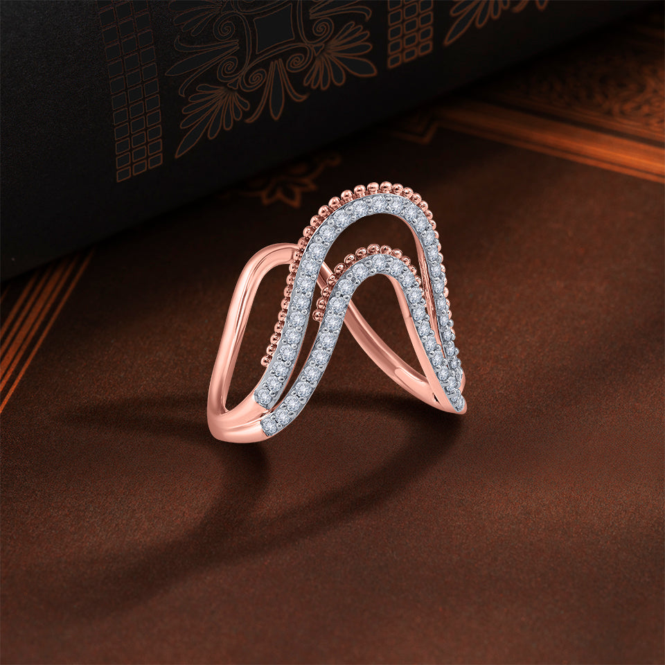Vanki Shaped Diamond Finger Ring